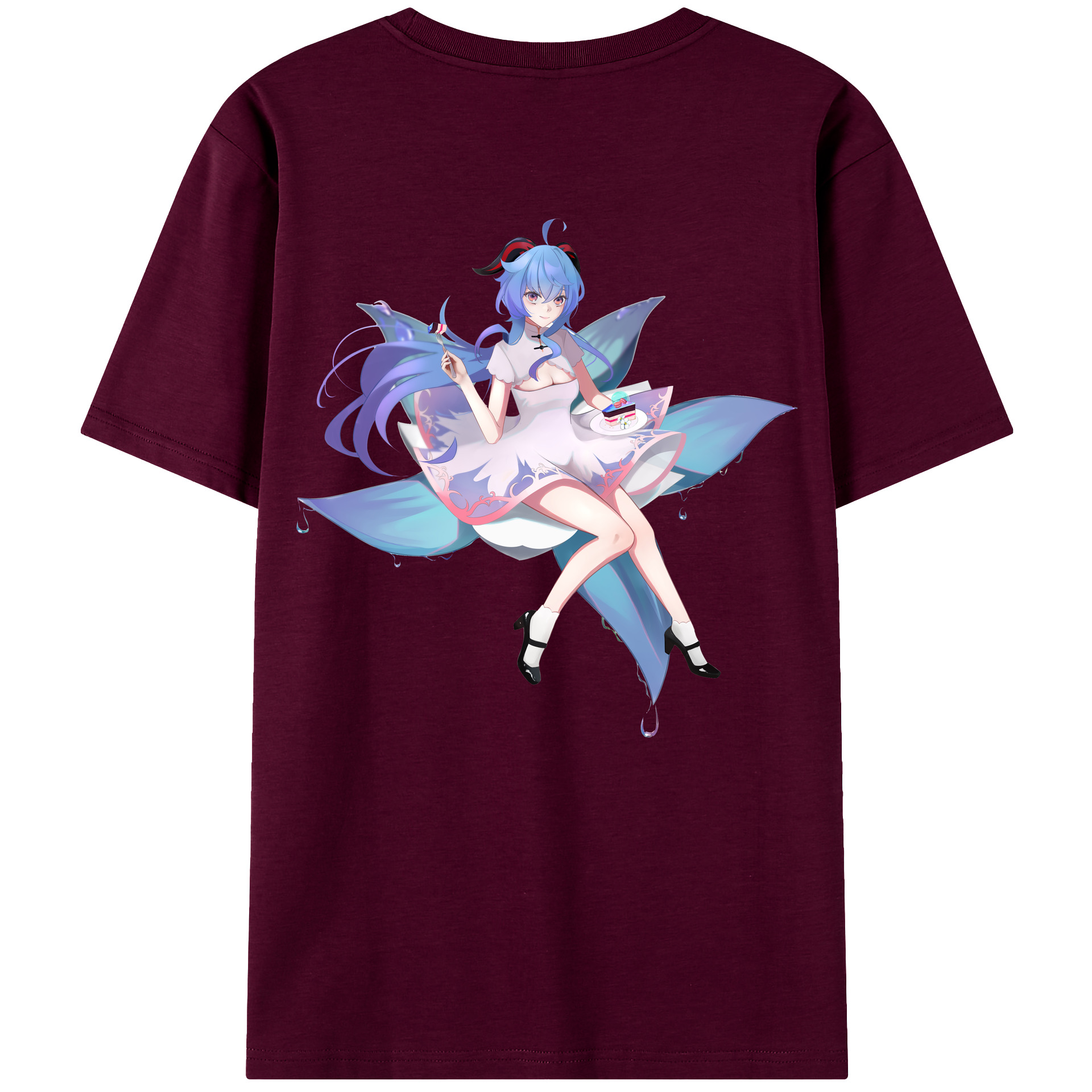 げんし神 甘雨 かんう genshin Ganyu レディース半袖Tシャツ(バックプリント)